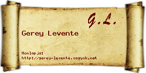 Gerey Levente névjegykártya
